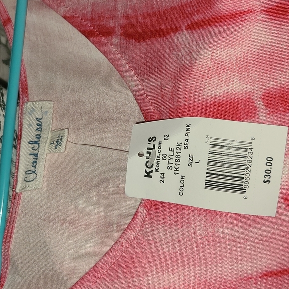 ***NWT*** Womens Pink Tye Dye Cold Shoulder Shirt Size Large - Picture 3 of 4